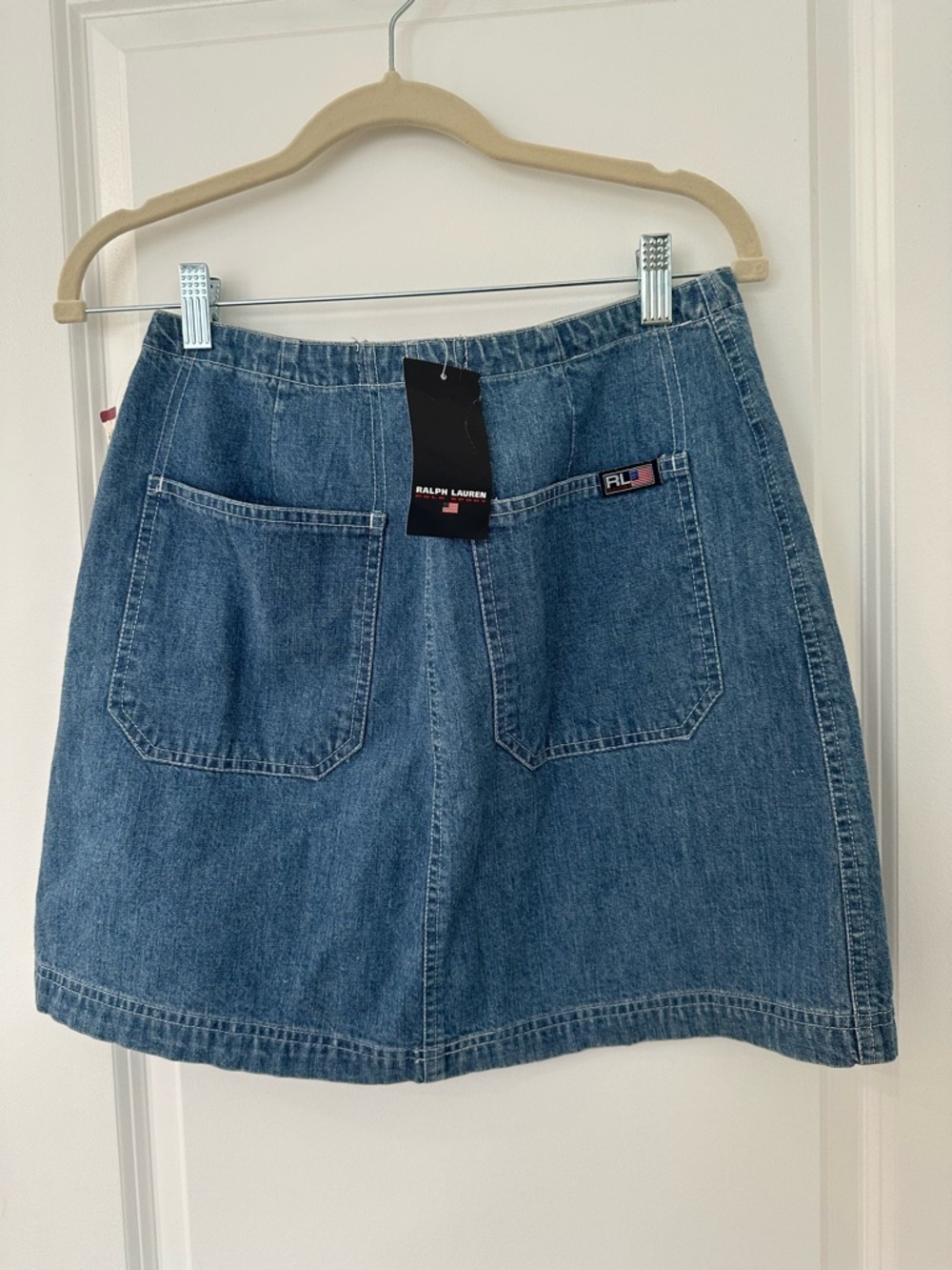 Ralph Lauren Blue Denim Mini Skirt with Buckle Detail - Picture 3 of 4
